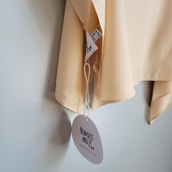 Polly Princess Life of the Party Beige Scarf Top Size 8 New with Tags - Picture 3 of 7